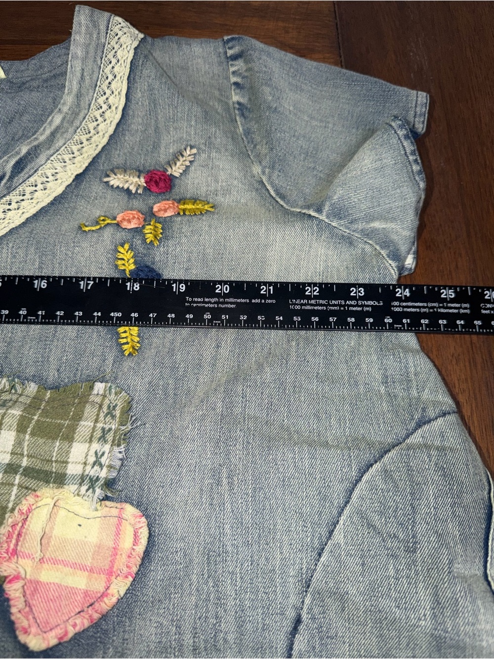 Blue Velvet Denim Patchwork Romance Top - Picture 5 of 6